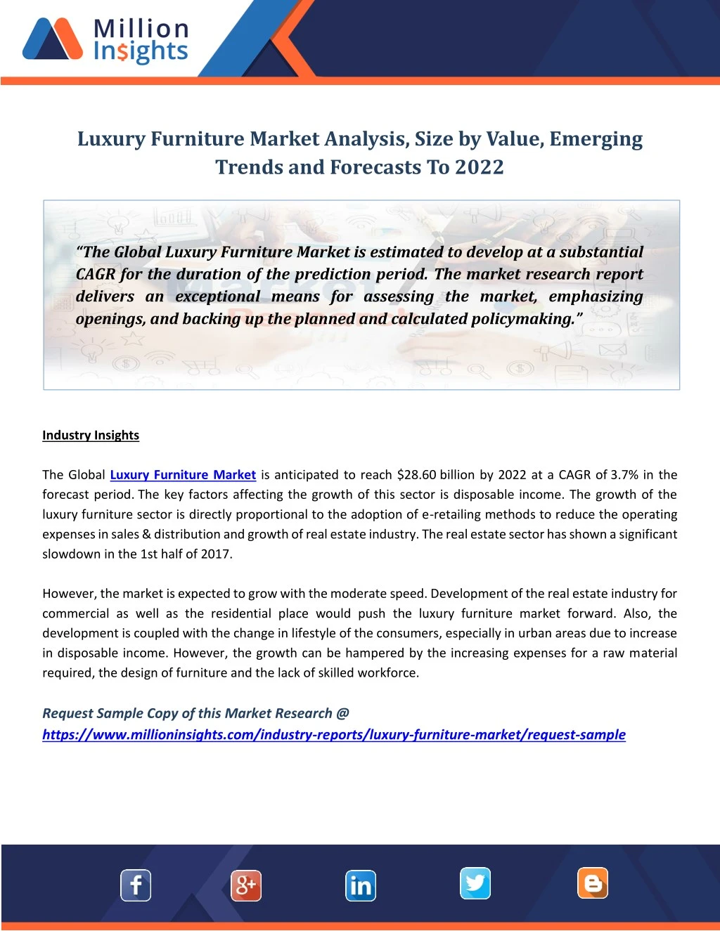 luxury furniture market analysis size by value