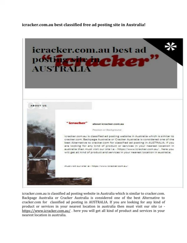 icracker.com.au best classified free ad posting site in Australia!
