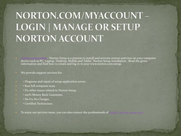 norton com myaccount login manage or setup norton account