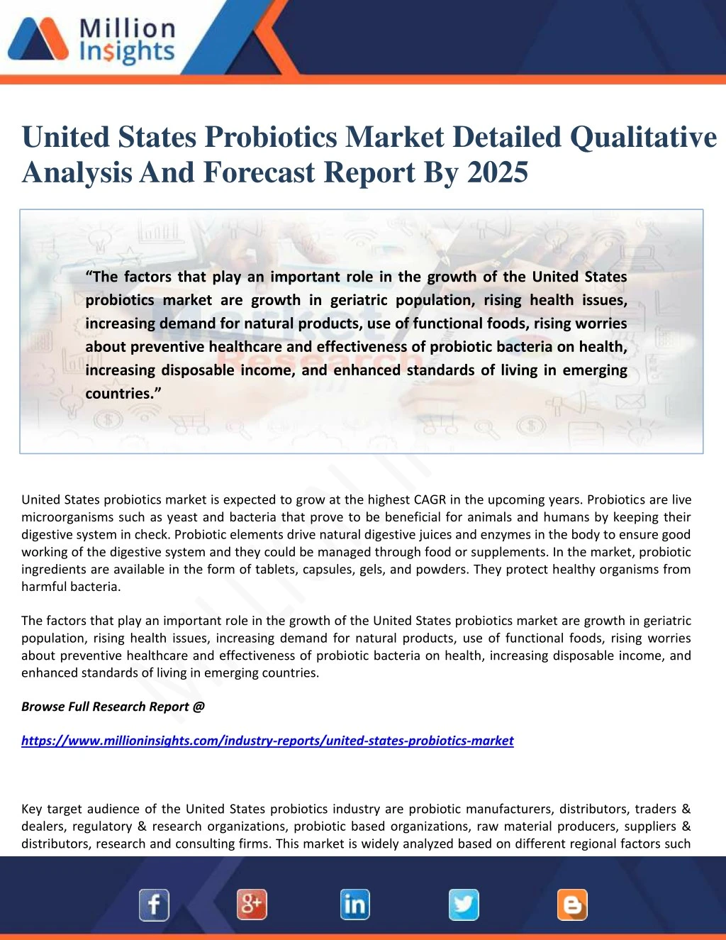 united states probiotics market detailed