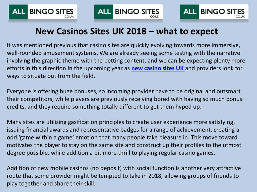 new casinos sites uk 2018 what to expect