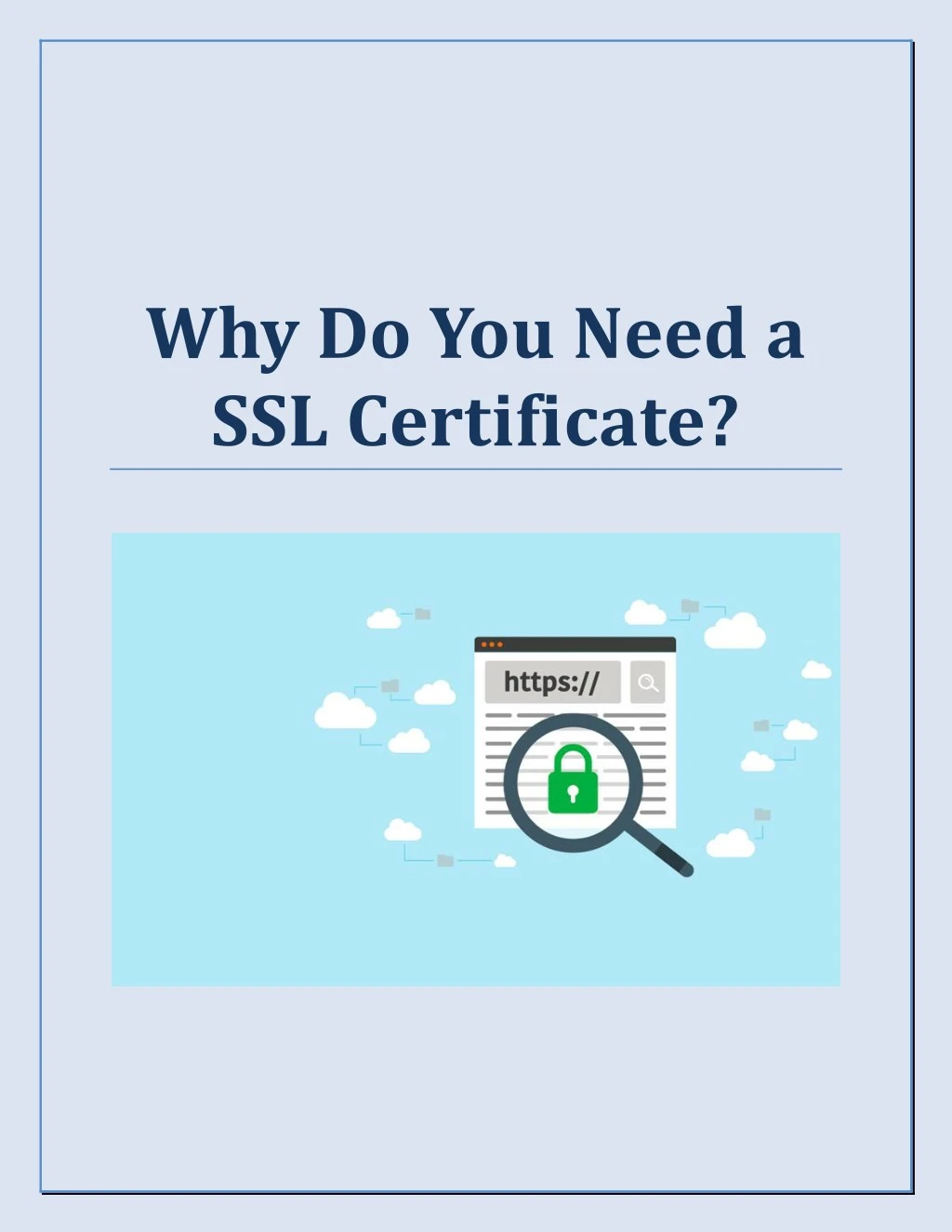 why do you need a ssl certificate
