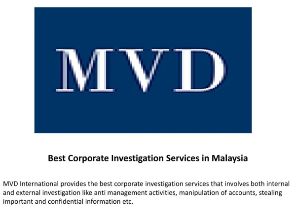 Best Corporate Investigation Services in Malaysia