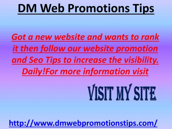 got a new website and wants to rank it then