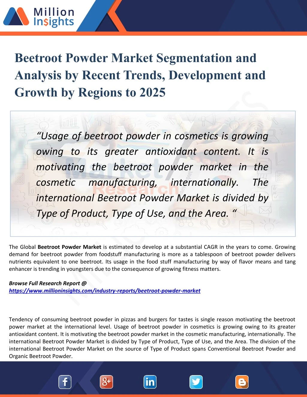 beetroot powder market segmentation and analysis