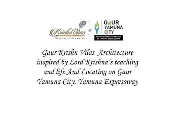Modern Villas in Krishn Vilas | Yamuna Expressway