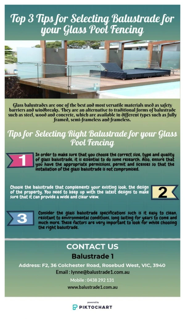 Top 3 Tips for Selecting Balustrade for your Glass Pool Fencing