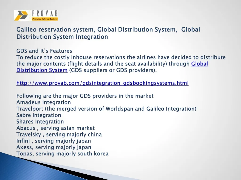 galileo reservation system global distribution