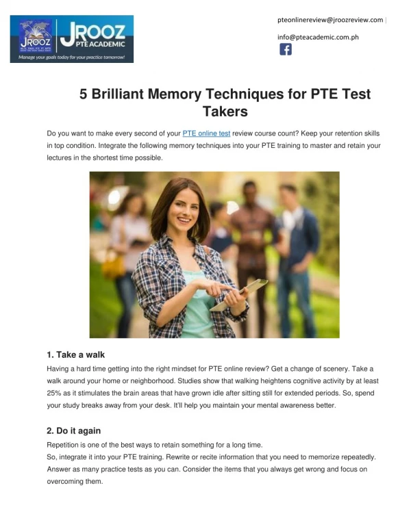 5 Brilliant Memory Techniques for PTE Test Takers