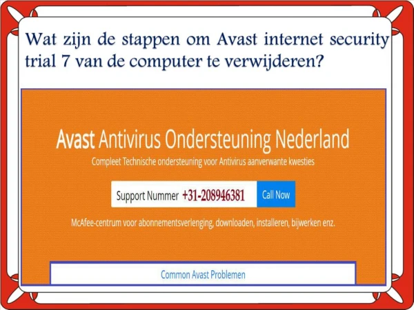 Wat zijn de stappen om Avast internet security trial 7 van de computer te verwijderen?