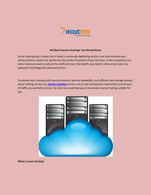 All About Serveru Hostings- You Should Know