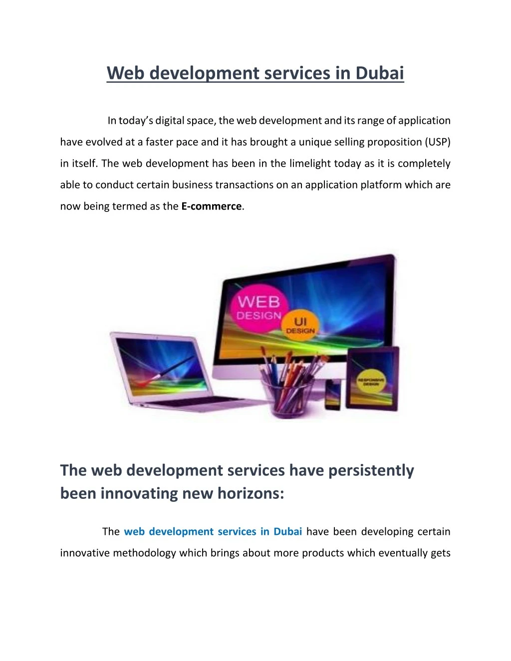 web development services in dubai in today