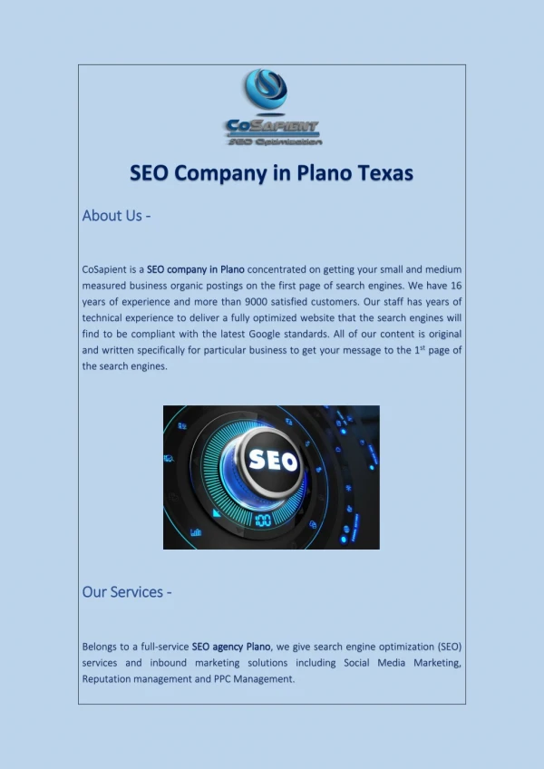 SEO Company in Plano Texas