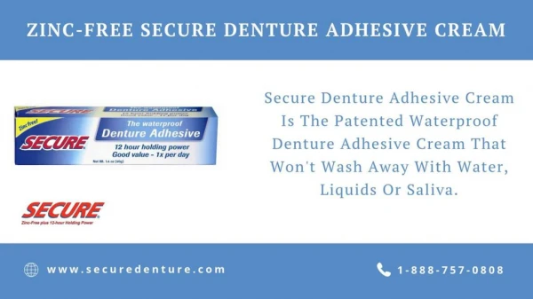 Zinc-Free Secure Denture Adhesive Cream