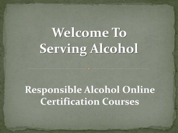 Responsible Alcohol Service Training