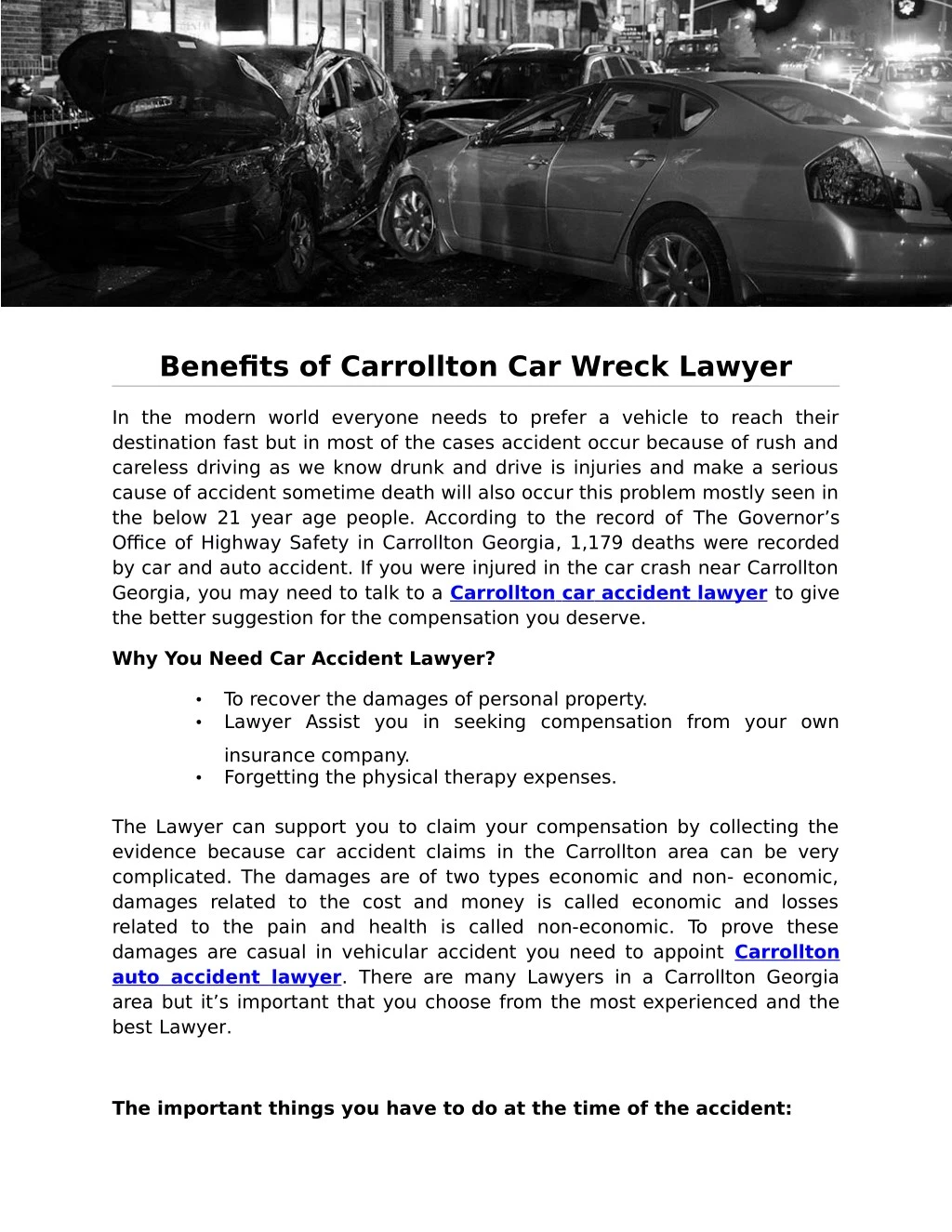 benefits of carrollton car wreck lawyer