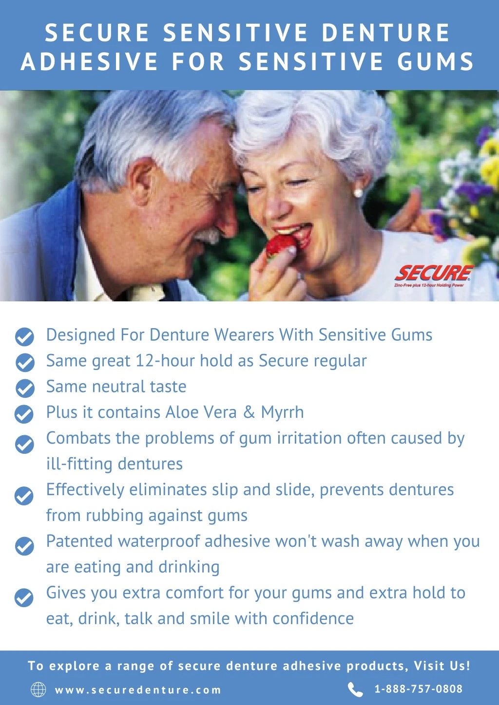 secure sensitive denture adhesive for sensitive
