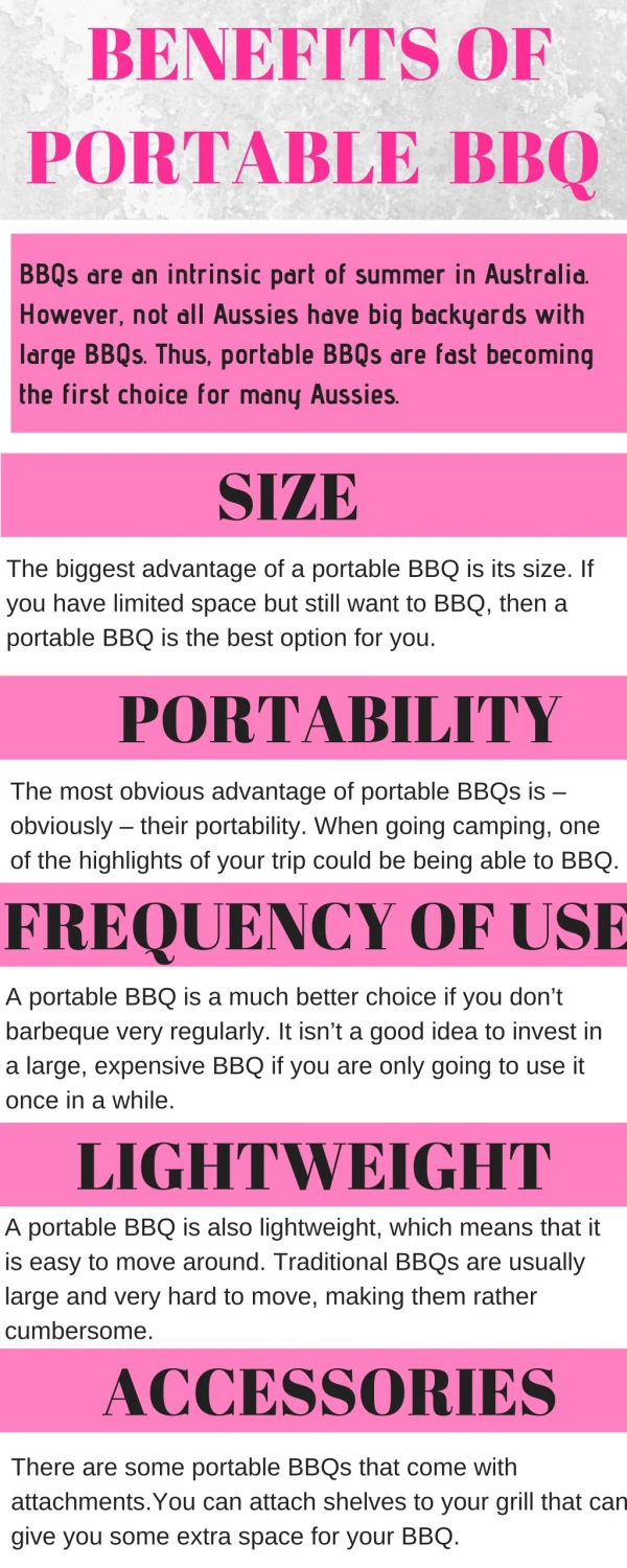 Benefits Of A Portable BBQ