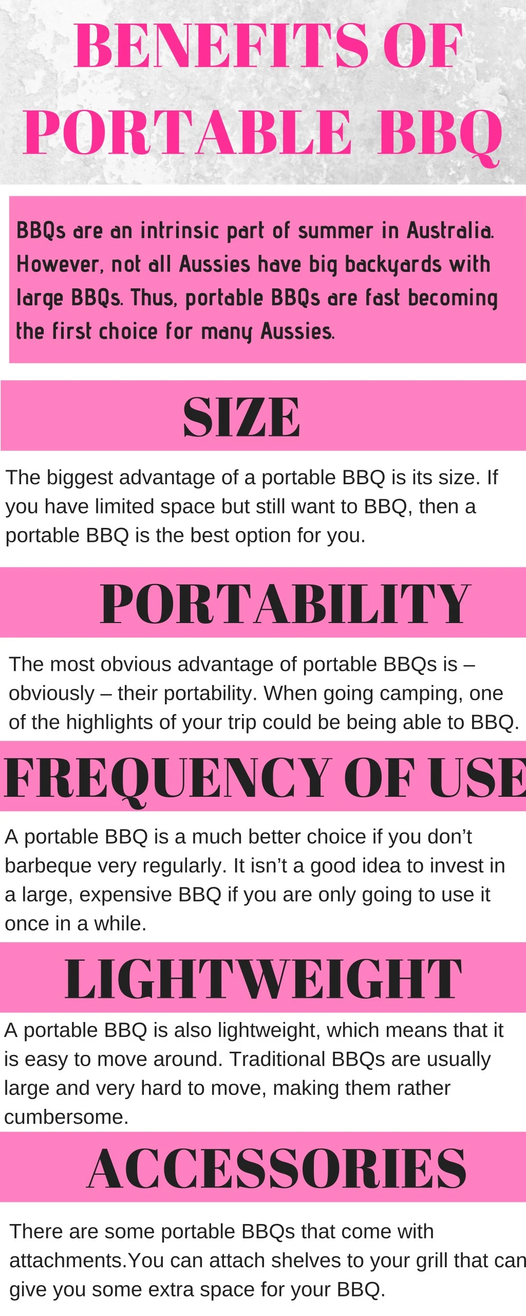 benefits of portable bbq