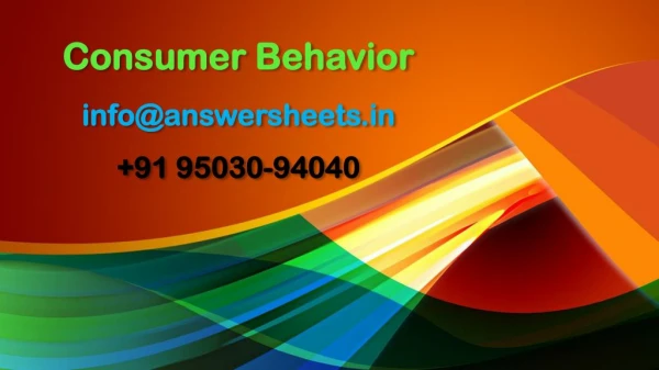 consumer behavior info@answersheets in 91 95030 94040