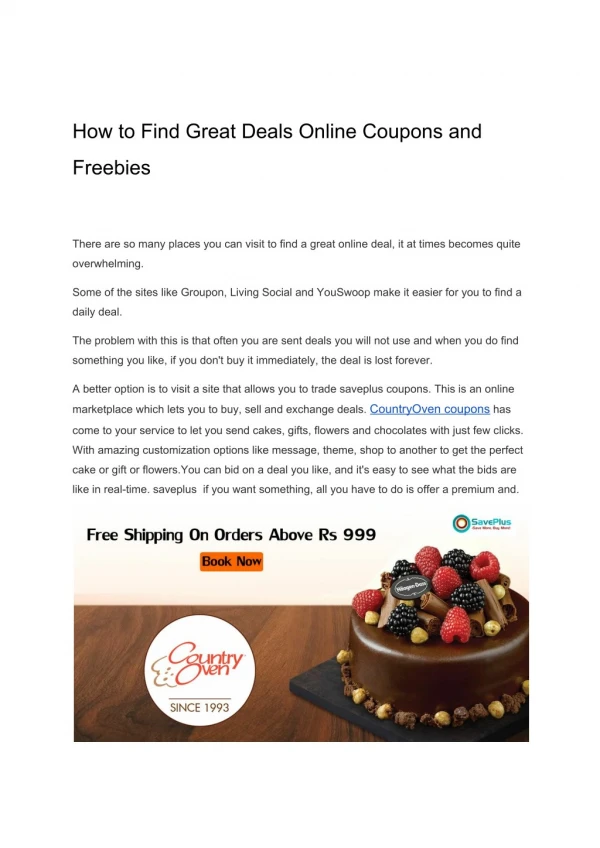 How to Find Great Deals Online Coupons and Freebies
