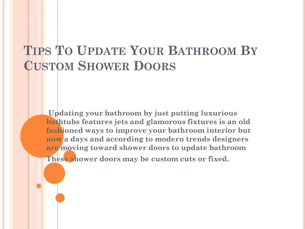 tips to update your bathroom by custom shower doors