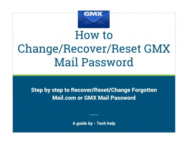 How to Change/Recover/Reset GMX Mail Password
