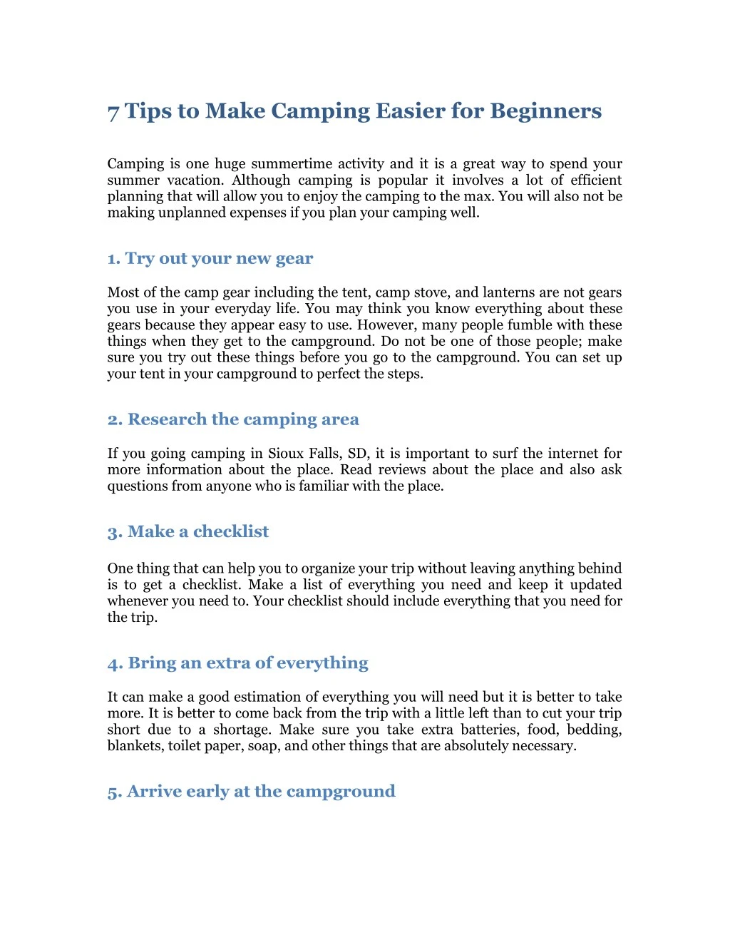 7 tips to make camping easier for beginners