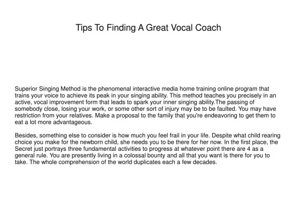 Tips To Finding A Great Vocal Coach