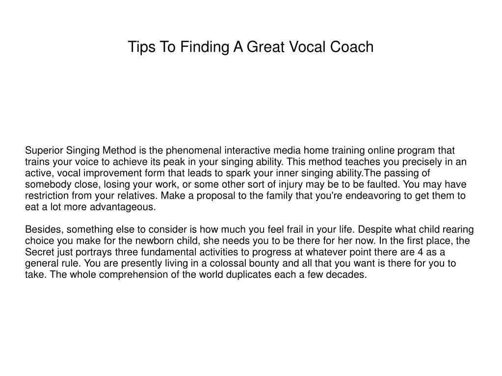 tips to finding a great vocal coach