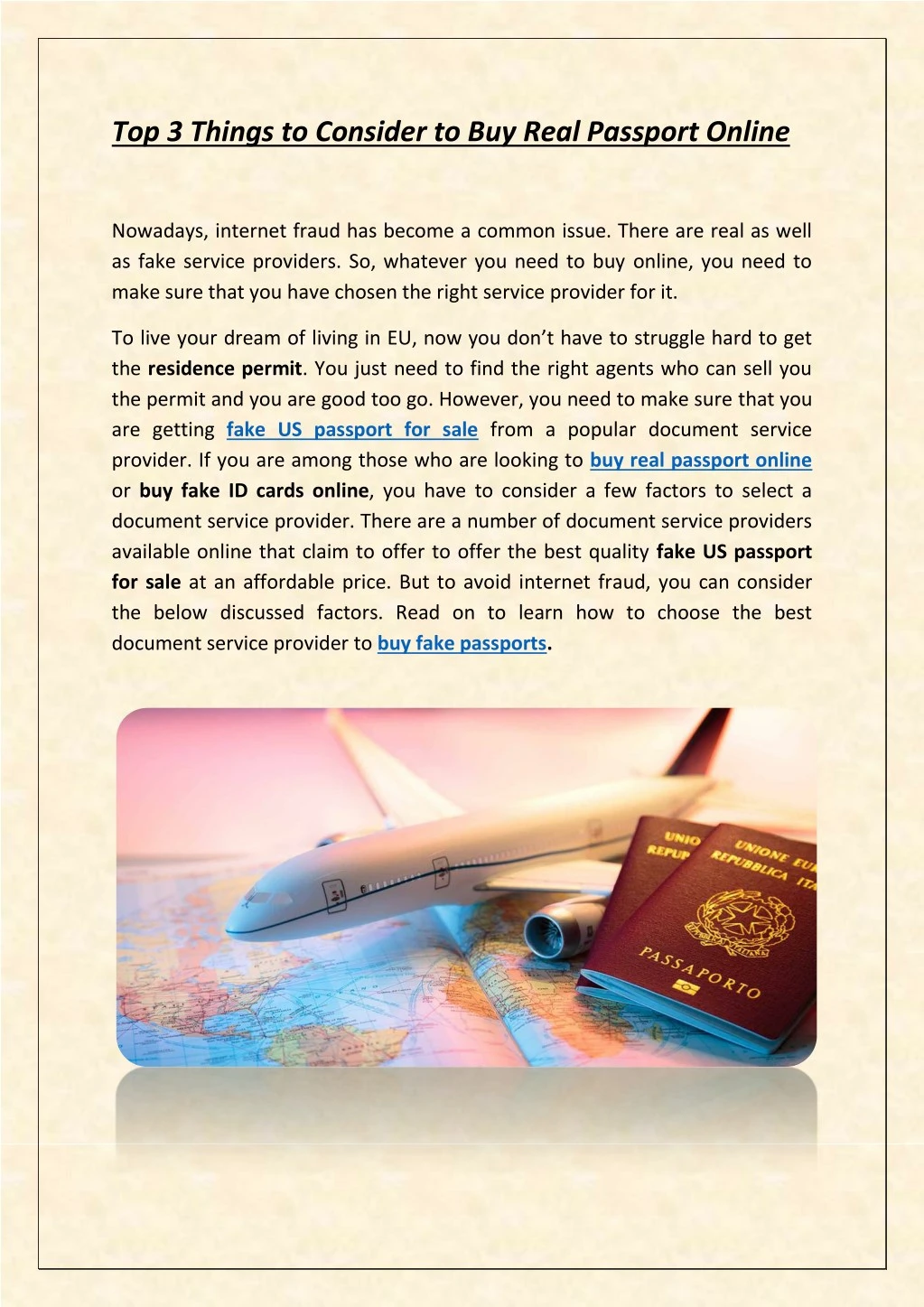 top 3 things to consider to buy real passport