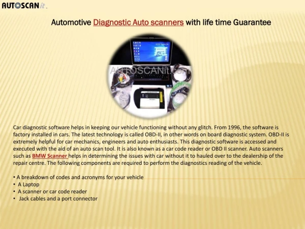 Automotive Diagnostic Auto scanners with life time Guarantee