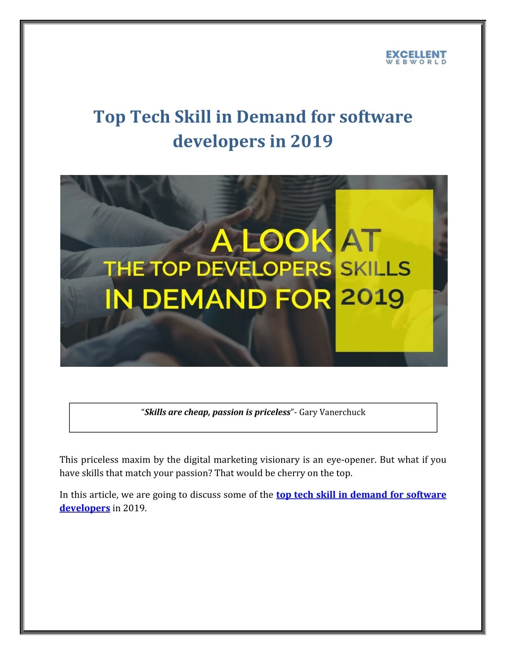 top tech skill in demand for software developers