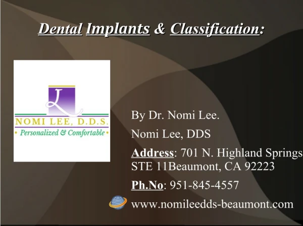 Dental Implant & Classification