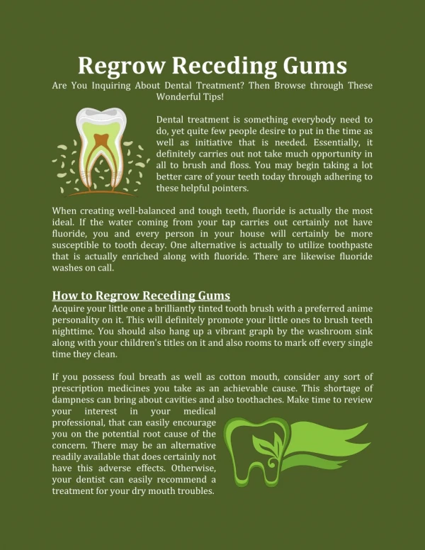 Cure for Receding Gums Naturally