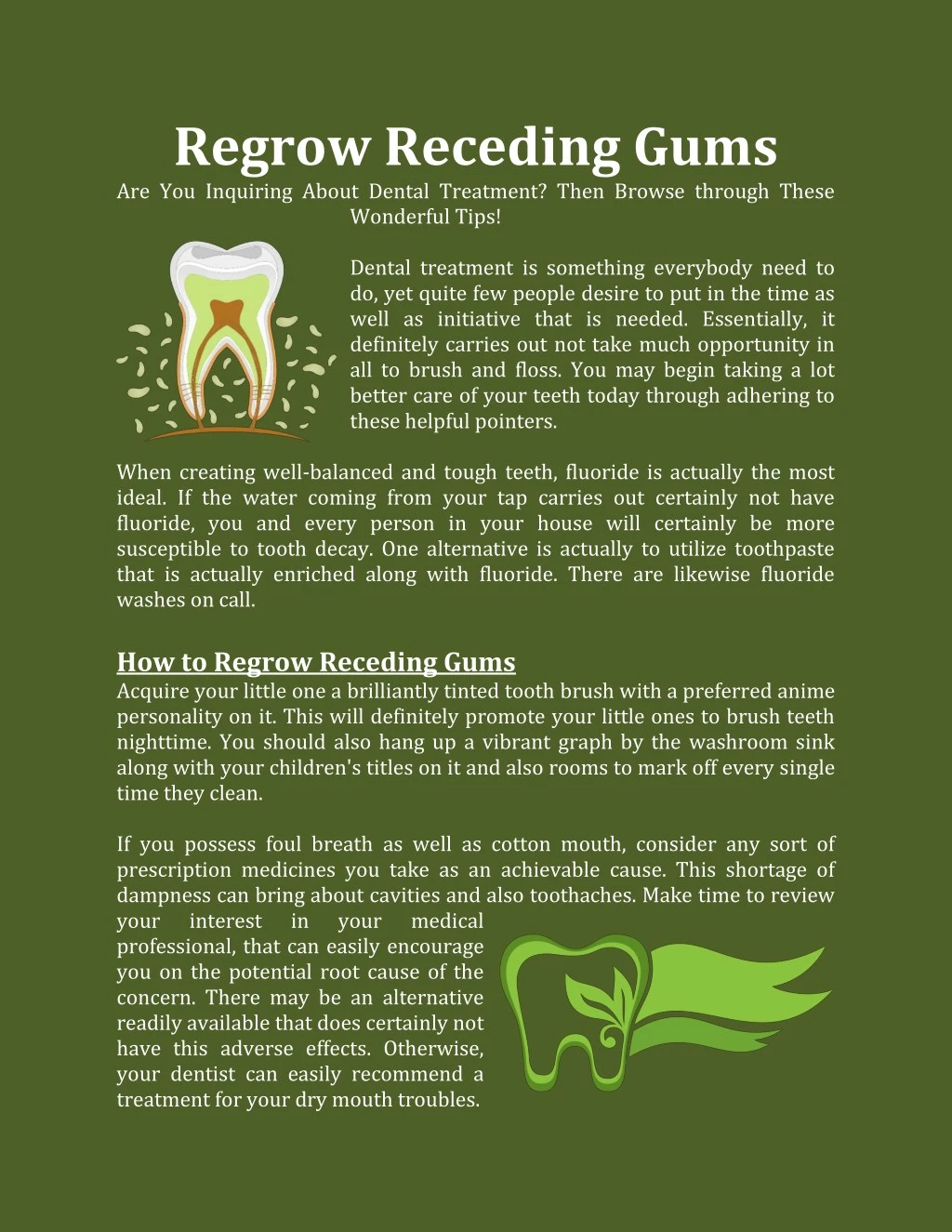regrow receding gums are you inquiring about