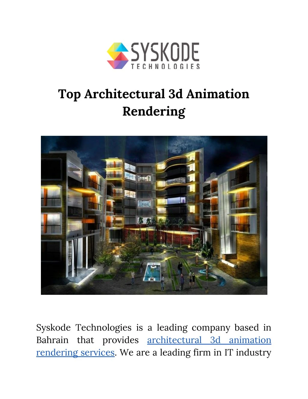 top architectural 3d animation rendering