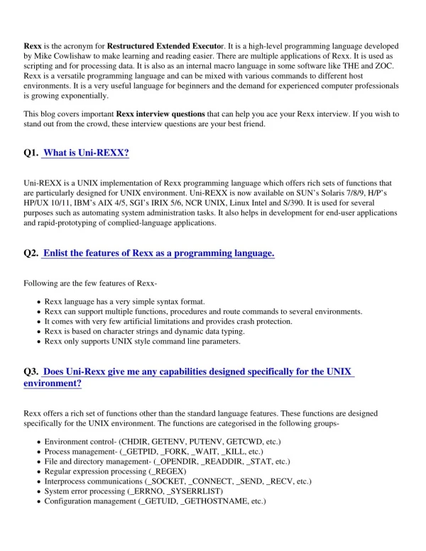 Rexx Interview Questions-PDF