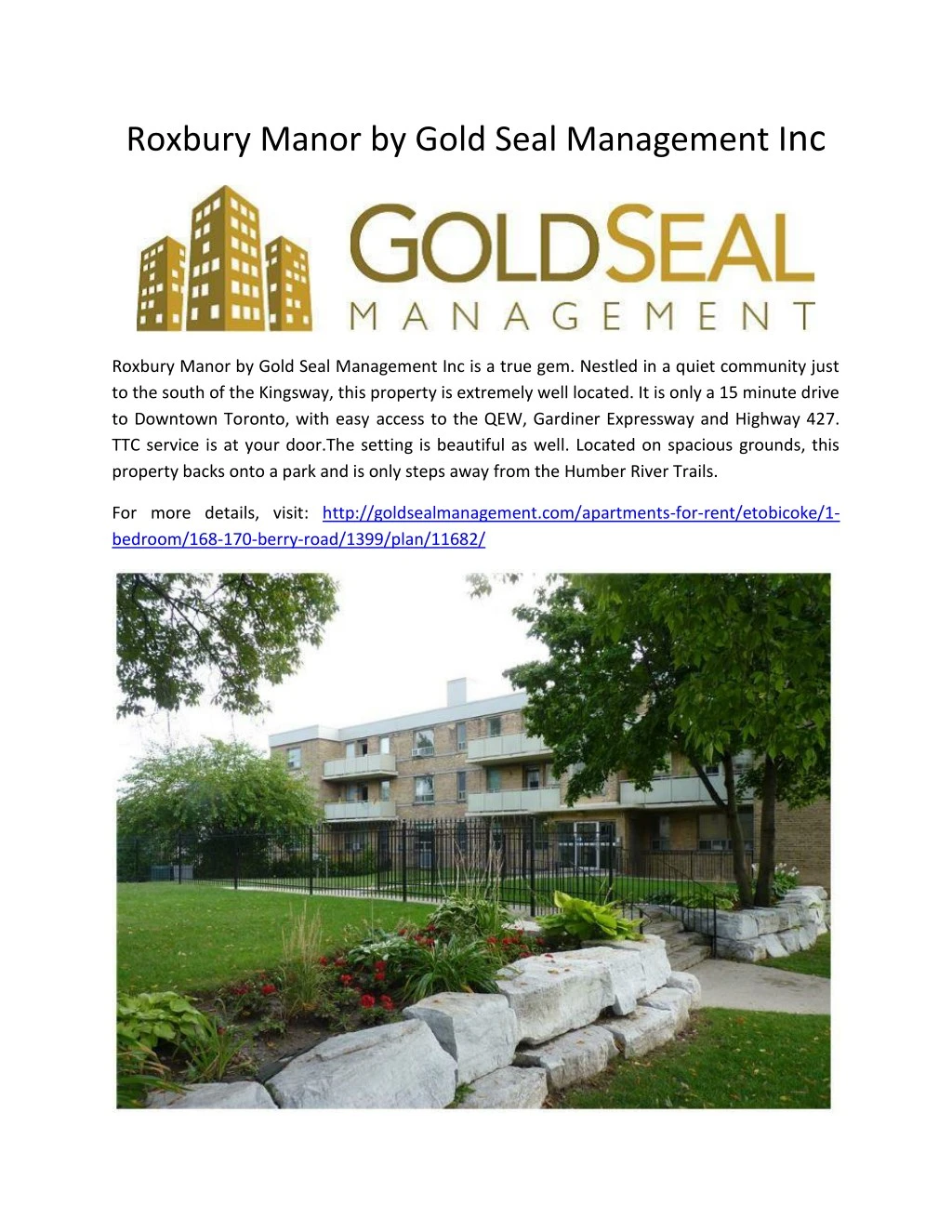 roxbury manor by gold seal management i nc