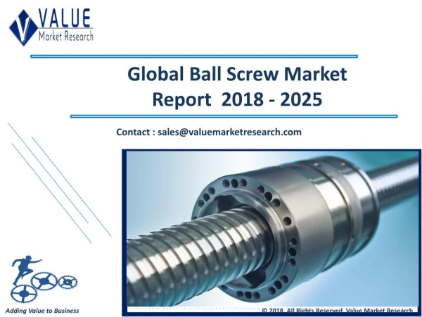 Ball Screw Market - Industry Research Report 2018-2025, Globally