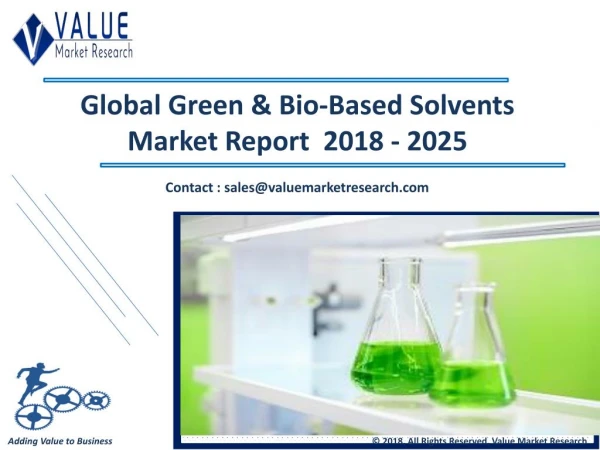 Green & Bio-based Solvents Market - Industry Research Report 2018-2025, Globally