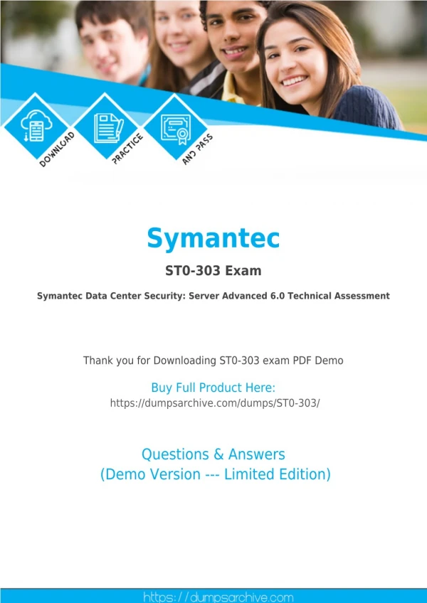 ST0-303 Exam Dumps - Pass Symantec ST0-303 Exam with 100% Guarantee [DumpsArchive]