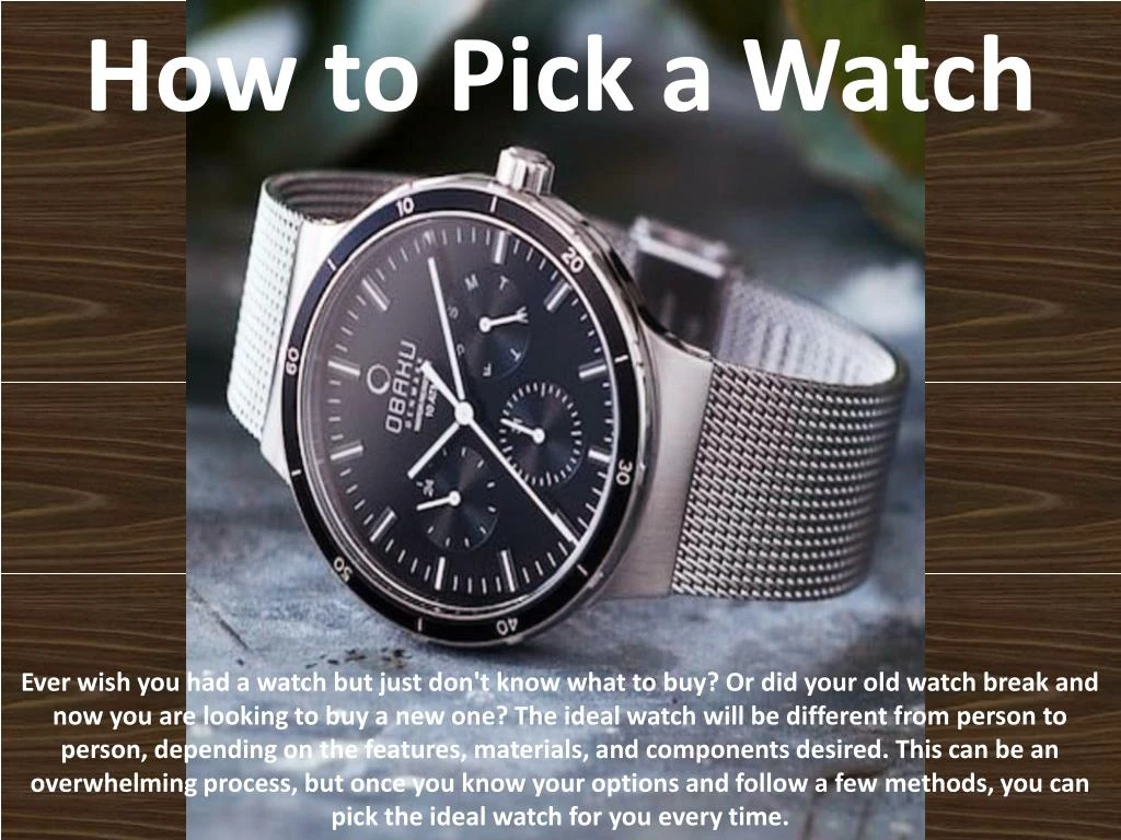 how to pick a watch