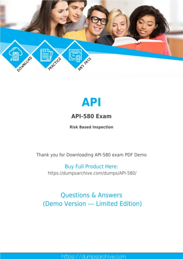 Risk Based Inspection API-580 PDF - API-580 PDF Questions - DumpsArchive