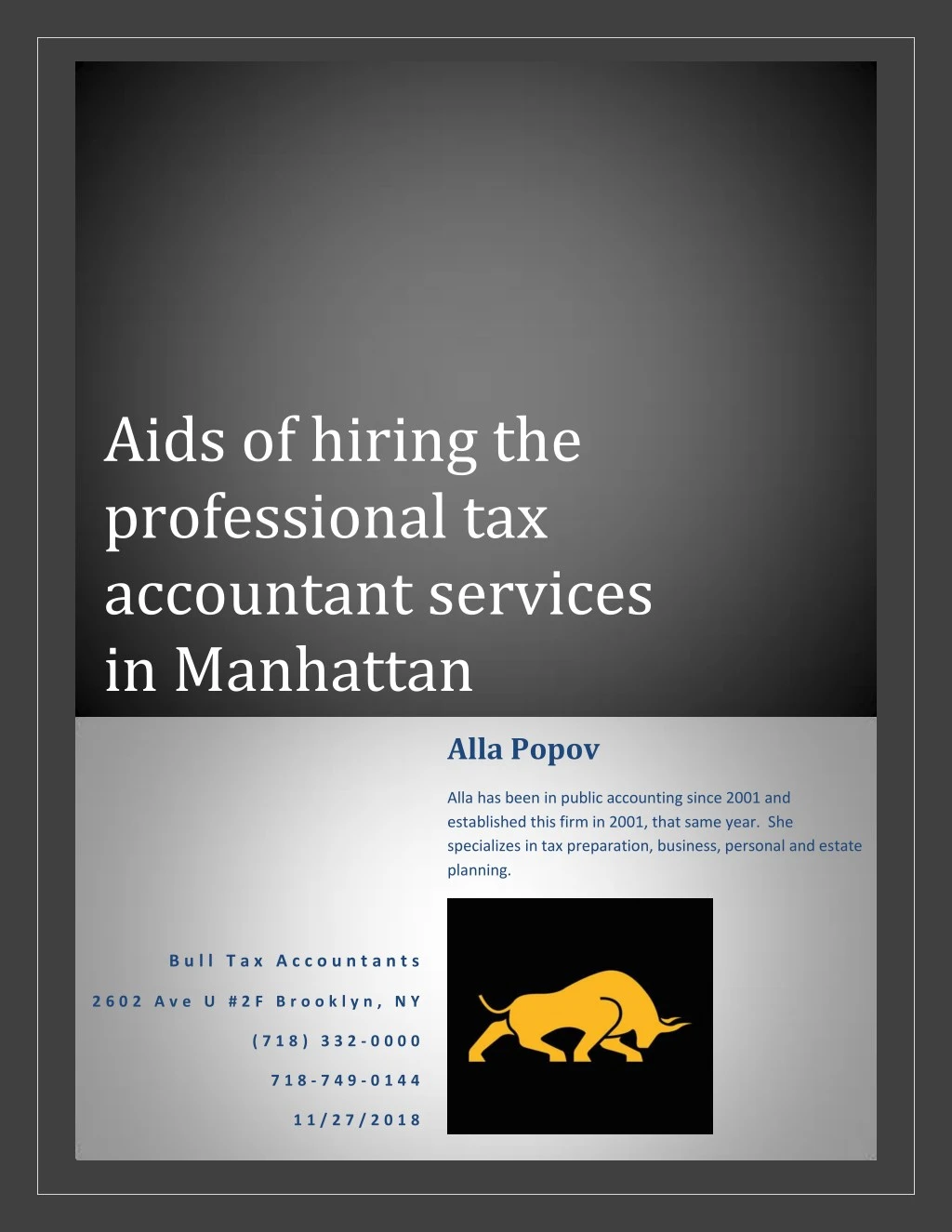 aids of hiring the professional tax accountant