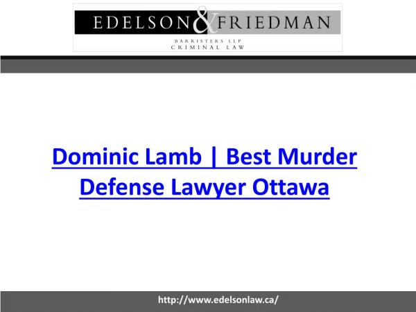 Dominic Lamb | Best Murder Defense Lawyer Ottawa