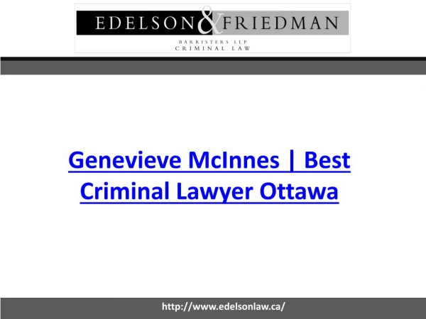 Genevieve McInnes | Best Criminal Lawyer Ottawa