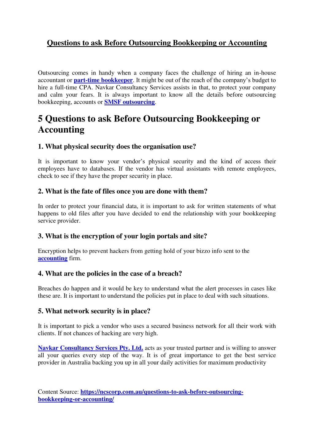 questions to ask before outsourcing bookkeeping