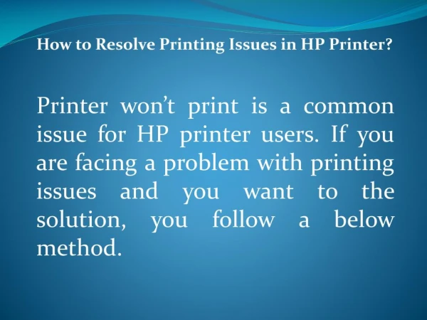 Resolve Printing Issues By calling HP Printer Number 1(877) 269 4999