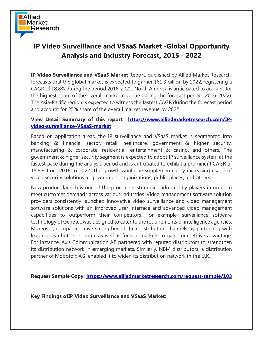 ip video surveillance and vsaas market global
